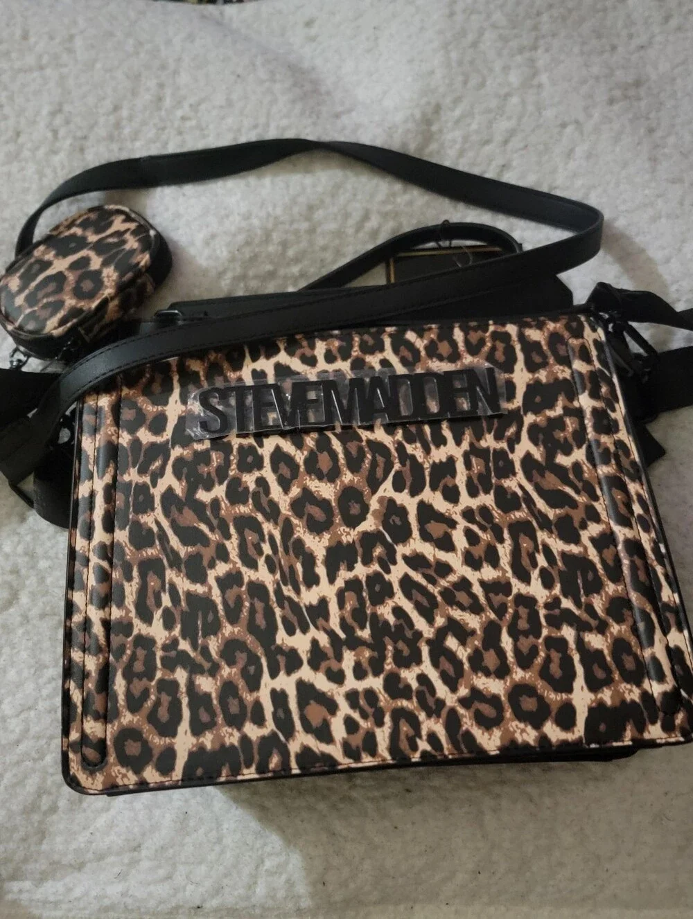 🆕️👜Steve Madden XL Bevelyn Leopard Satchel
